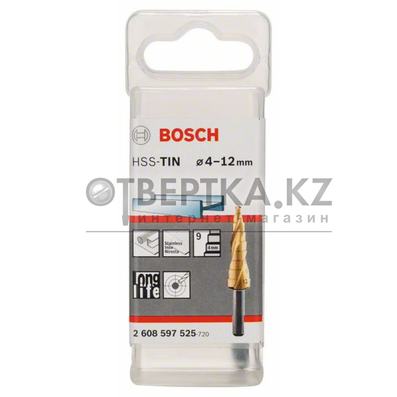 Ступенчатое сверло Bosch 2608597525 купить в Алматы, цена оптом и в ...
